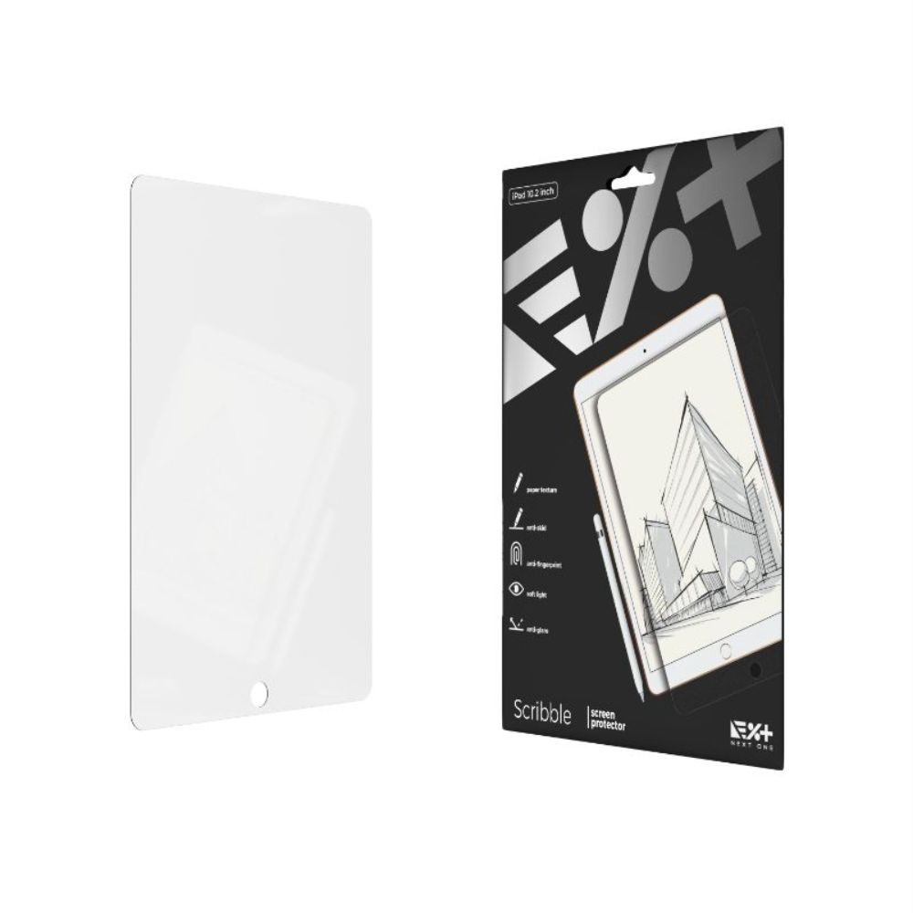Folie de protectie cu textura de hartie NEXT ONE IPD-10.2-PPR, pentru iPad 10.2 inch, strat oleofob, transparent