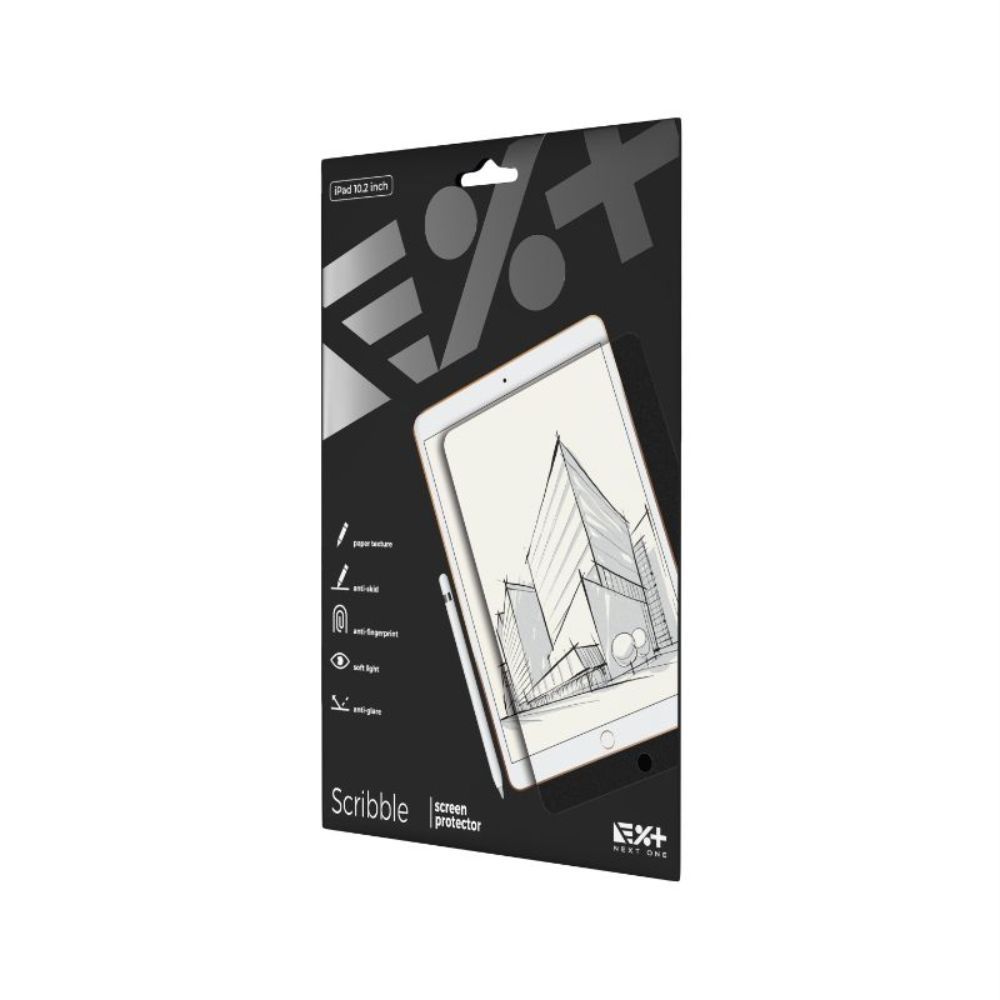 Folie de protectie cu textura de hartie NEXT ONE IPD-10.2-PPR, pentru iPad 10.2 inch, strat oleofob, transparent