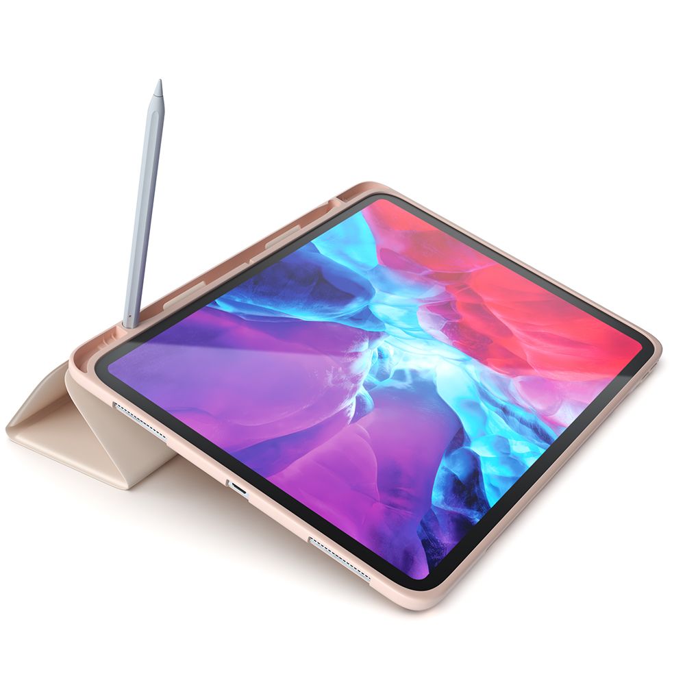 Husa pentru tableta NEXT ONE IPAD-AIR4-ROLLPNK, iPad Air 4, Rollcase Ballet Pink, cu suport pentru stilou, anti amprenta, silicon, roz
