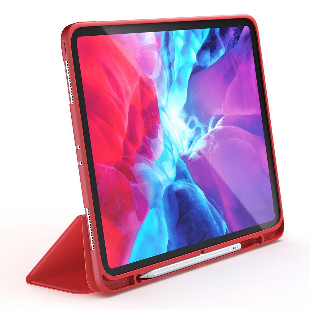 Husa pentru tableta NEXT ONE IPAD-10.2-ROLLRED, iPad 10.2, Rollcase Red, cu suport pentru stilou, anti amprenta, silicon, rosu