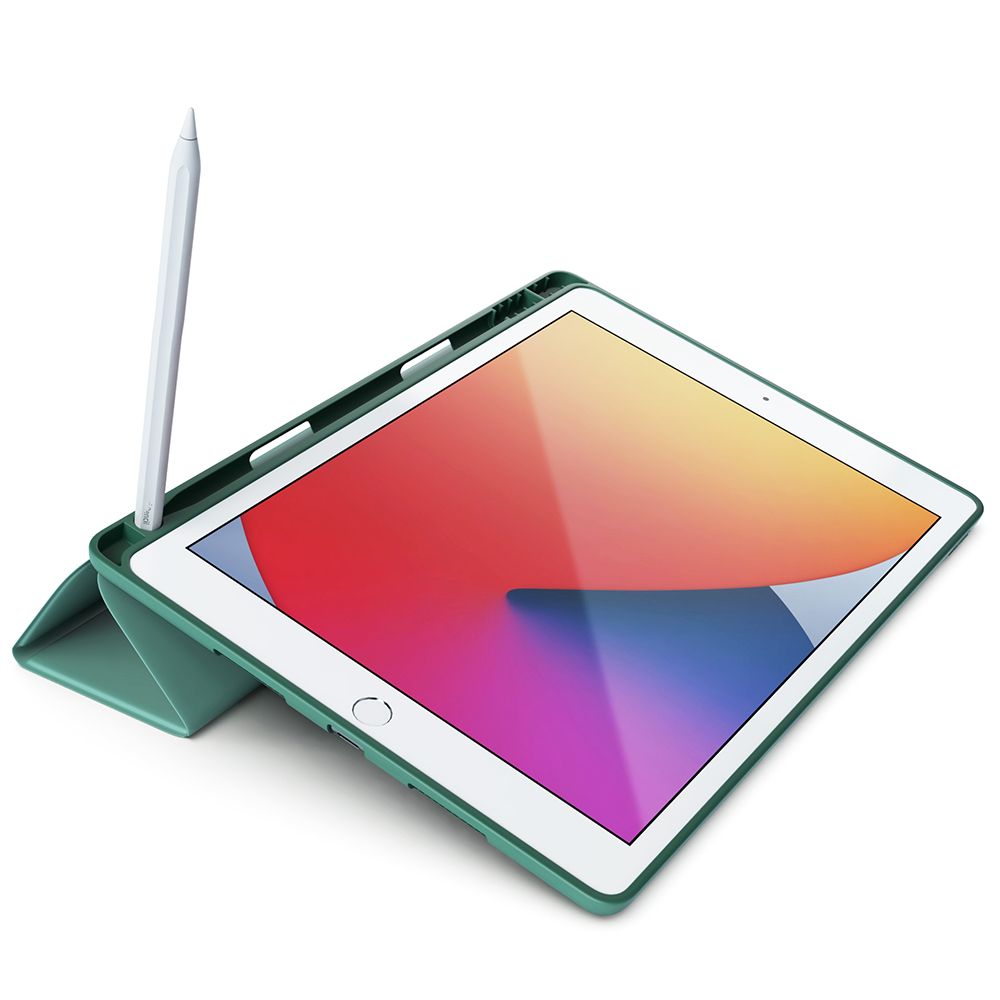 Husa pentru tableta NEXT ONE IPAD-10.2-ROLLGRN, iPad 10.2, Rollcase Leaf Green, cu suport pentru stilou, anti amprenta, silicon, verde