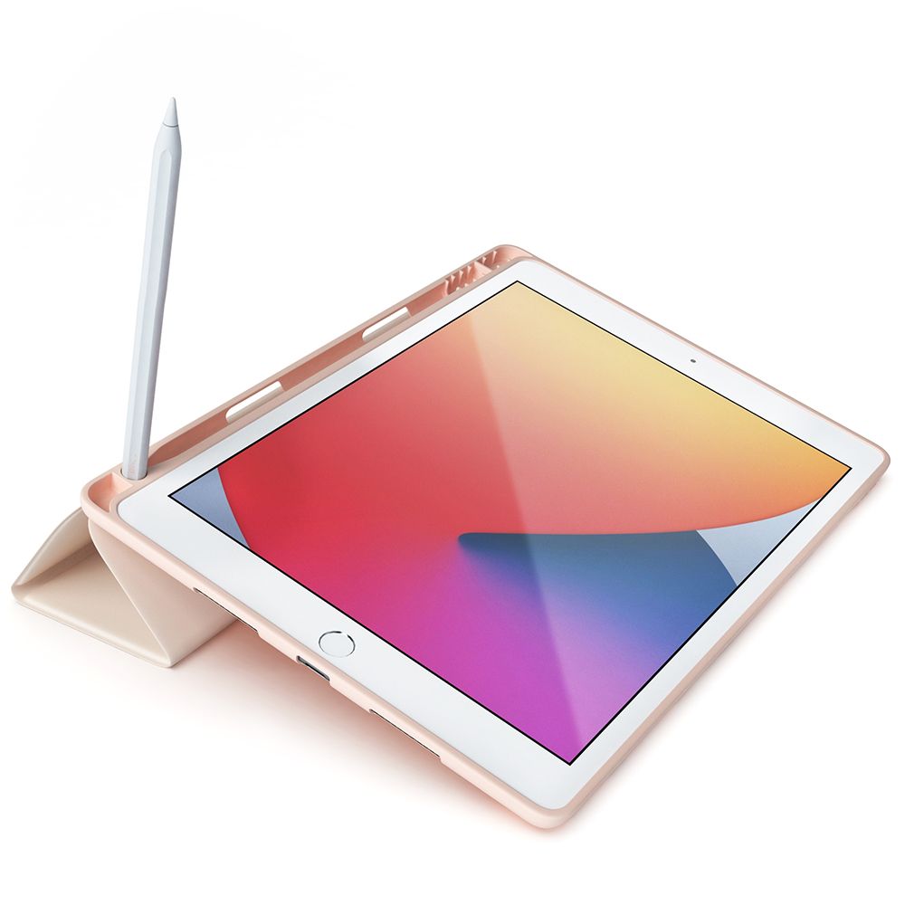 Husa pentru tableta NEXT ONE IPAD-10.5-ROLLPNK, iPad 10.5, Rollcase Ballet Pink, cu suport pentru stilou, anti amprenta, silicon, roz pastel