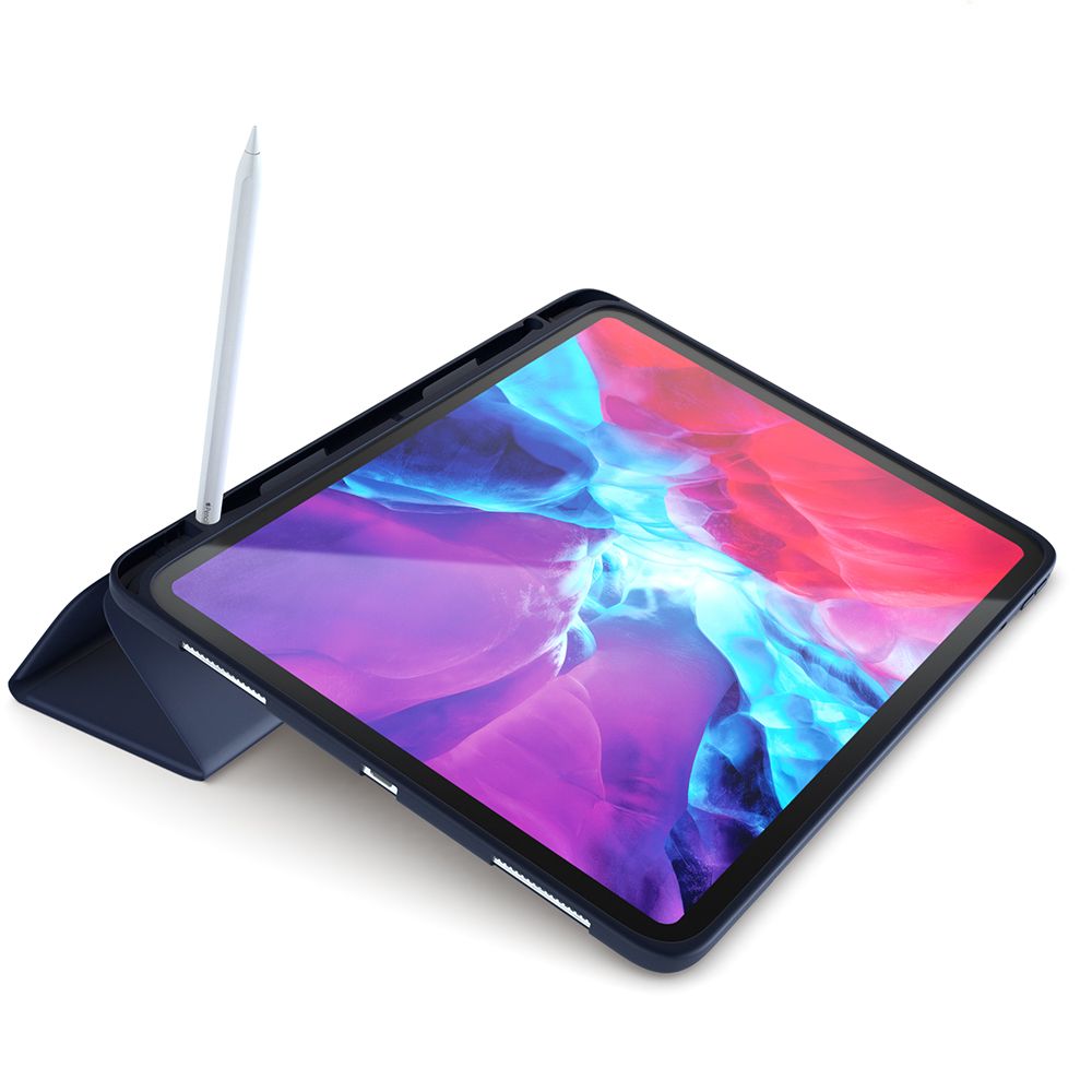 Husa pentru tableta NEXT ONE IPAD-11-ROLLBLU, iPad 11 inch, Royal Blue, cu suport pentru stilou, anti amprenta, silicon, albastru