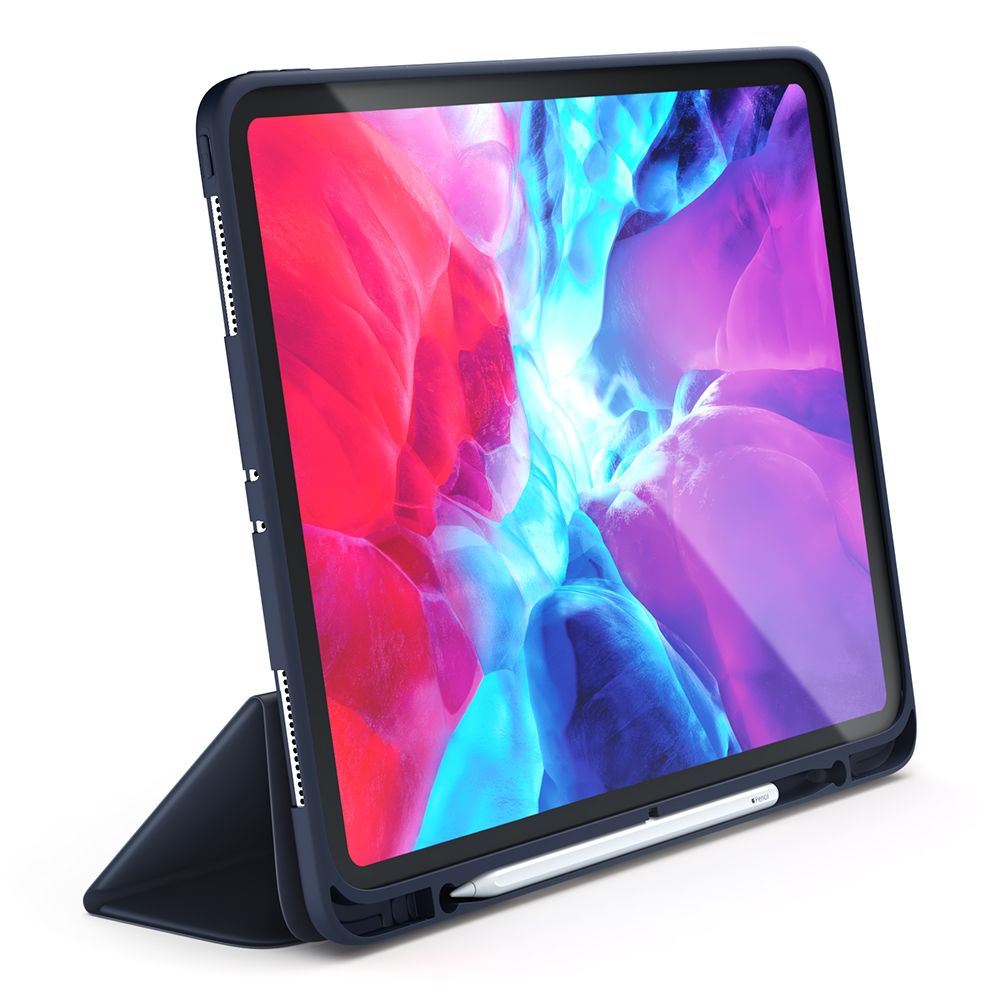 Husa pentru tableta NEXT ONE IPAD-11-ROLLBLU, iPad 11 inch, Royal Blue, cu suport pentru stilou, anti amprenta, silicon, albastru