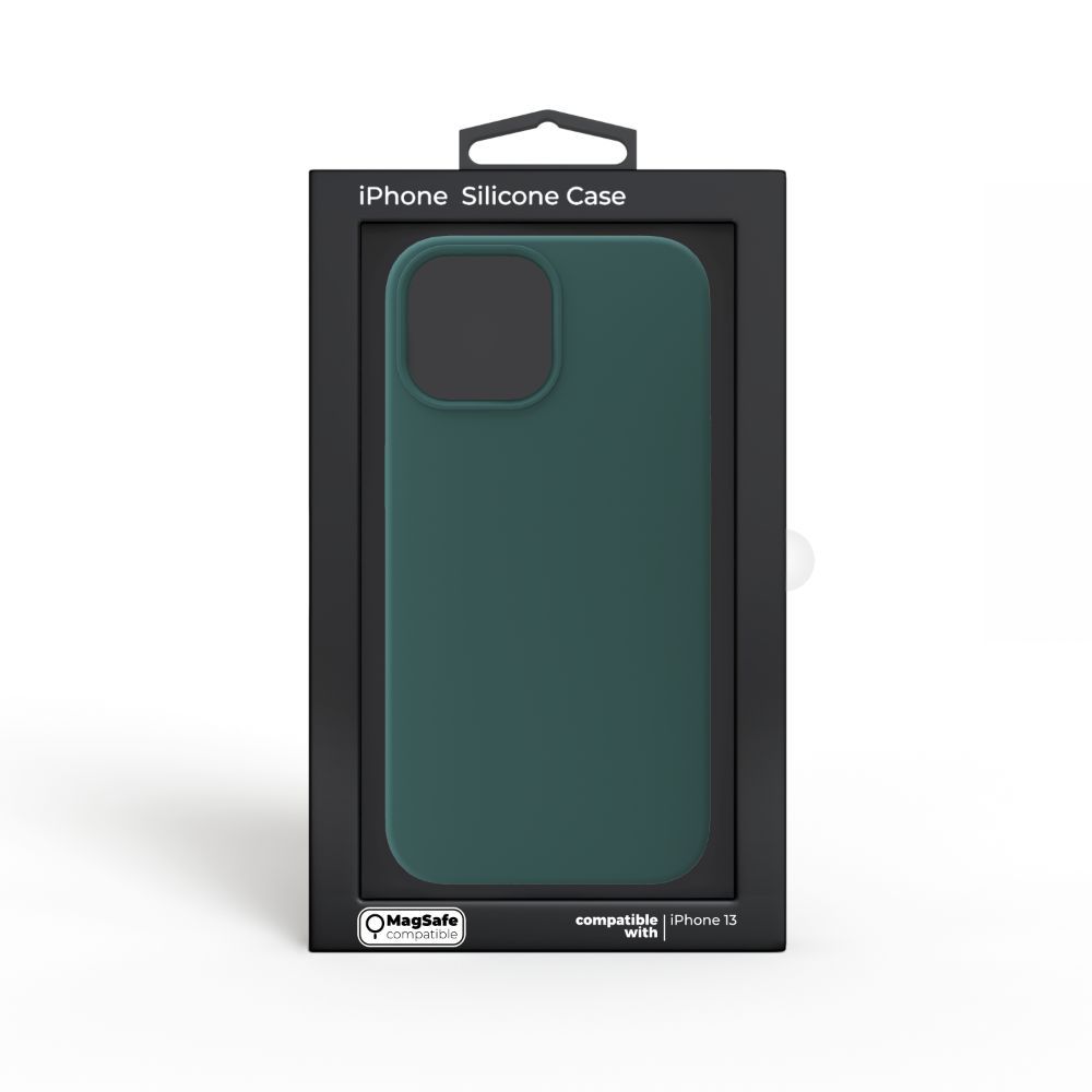 Husa pentru iPhone 13 NEXT ONE IPH6.1-2021-MAGSAFE-GREEN, silicon, MagSafe, Leaf Green, rezistenta la socuri si zgarieturi, verde
