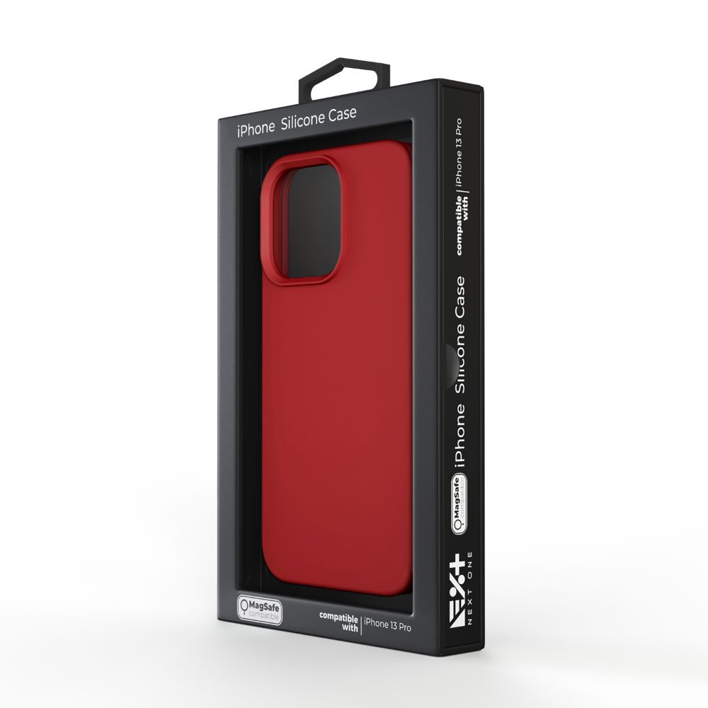 Husa pentru iPhone 13 Pro NEXT ONE IPH6.1PRO-2021-MAGSAFE-RED, One Silicon, MagSafe, Red, rezistenta la socuri si zgarieturi, rosu
