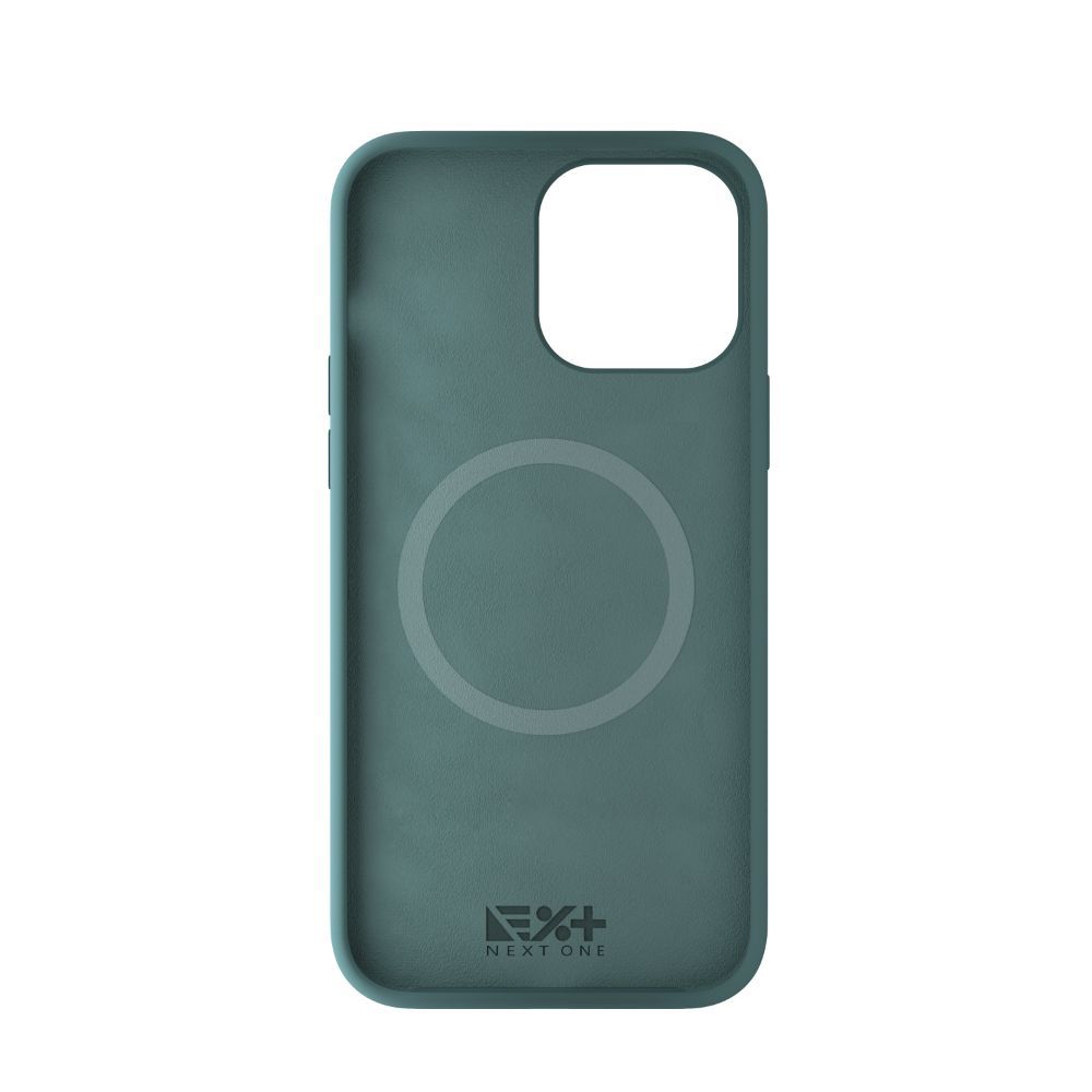 Husa pentru iPhone 13 Pro Max NEXT ONE IPH6.7-2021-MAGSAFE-GREEN, One Silicon, MagSafe, Leaf Green, rezistenta la socuri si zgarieturi, verde