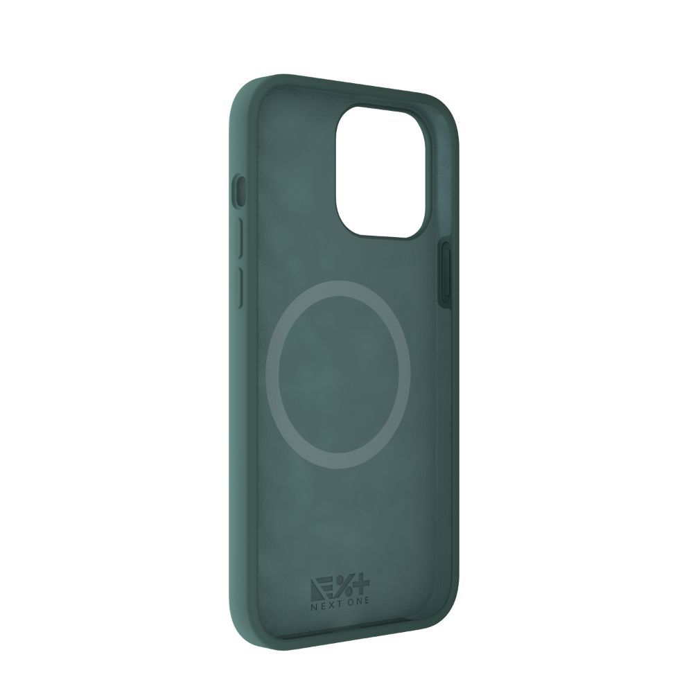 Husa pentru iPhone 13 Pro Max NEXT ONE IPH6.7-2021-MAGSAFE-GREEN, One Silicon, MagSafe, Leaf Green, rezistenta la socuri si zgarieturi, verde