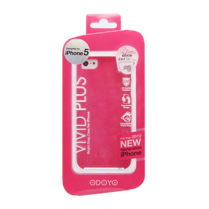 Carcasa pentru iPhone SE/5S ODOYO PH355OP, Vivid Opera Pink, folie inclusa, roz