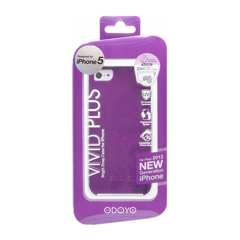 Carcasa pentru iPhone SE/5S ODOYO PH355PP, Vivid Peony Purple, folie inclusa, mov
