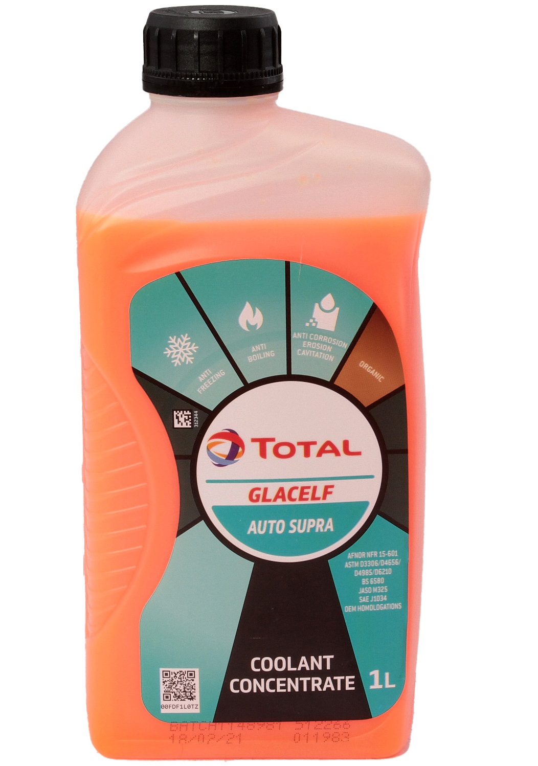 Antigel concentrat TOTAL GLACELF AUTO SUPRA G12 213781, fara silicati, volum 1 litru, VW TL 774 D, MAN 324 SNF, GM 6277M