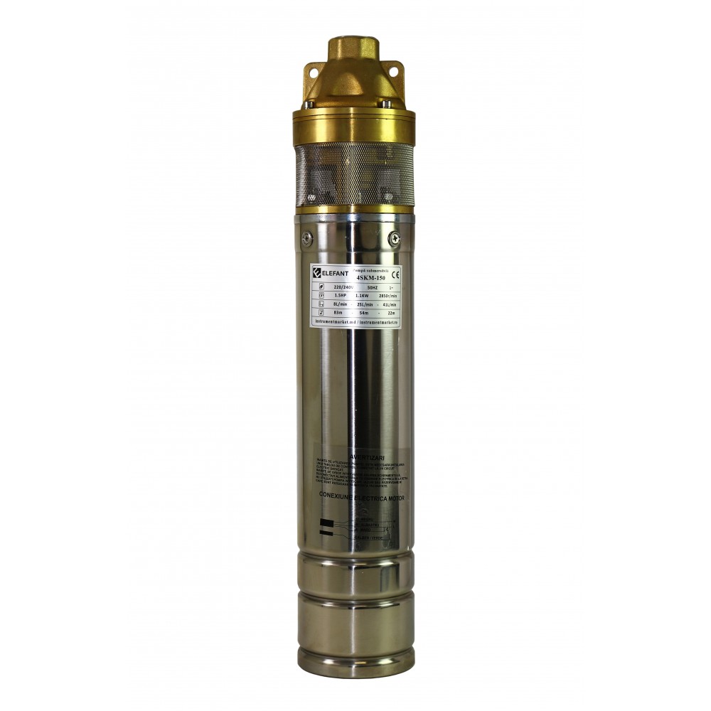 Pompa submersibila ELEFANT Aquatic 4SKM150 cu panou de comanda, 1100 W, 65 l/m, bobinaj din cupru