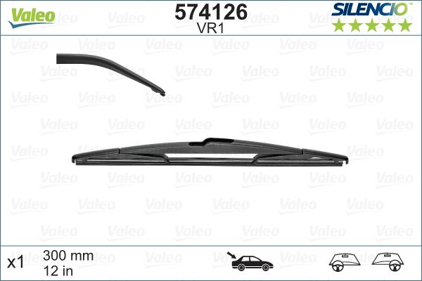 Lamela stergator spate VALEO SILENCIO REAR 574126, lungime 300 mm, standard