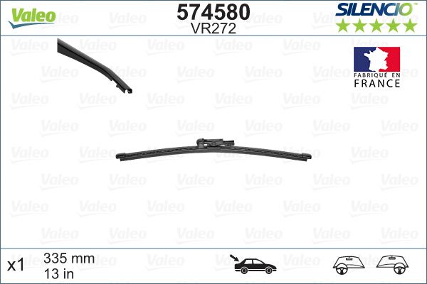 Lamela stergator spate VALEO SILENCIO X.TRM 574580, lungime 335 mm, fara carcasa