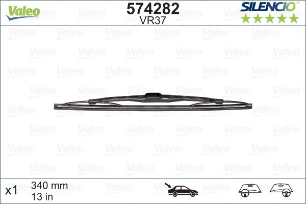 Lamela stergator spate VALEO SILENCIO PERFORMANCE REAR 574282, lungime 340 mm, standard