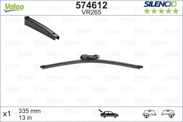 Lamela stergator spate VALEO SILENCIO X.TRM 574612, lungime 345 mm, fara carcasa