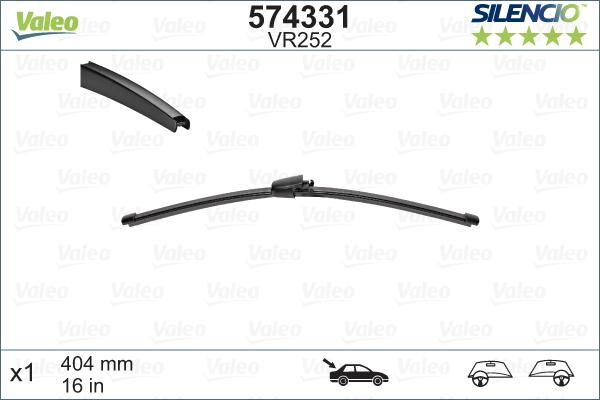 Lamela stergator spate VALEO SILENCIO X.TRM REAR 574331, lungime 405 mm