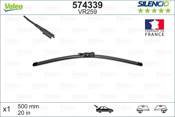 Lamela stergator spate VALEO SILENCIO X.TRM REAR 574339, lungime 500 mm