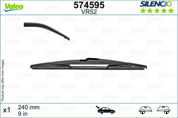 Stergator luneta VALEO SILENCIO REAR 574595, lungime 240 mm, stergator arcuit