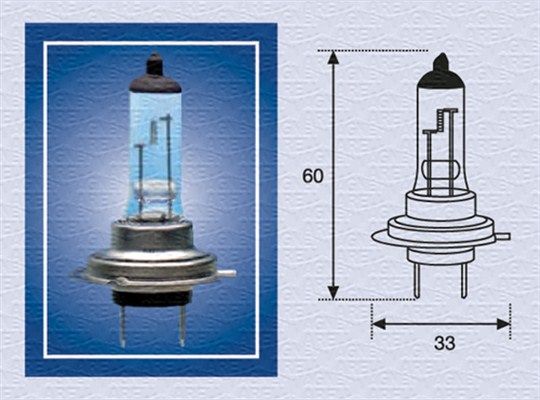 Bec auto pentru far faza lunga MAGNETI MARELLI 002558100000, H7, putere 70W, tensiune 24V, Px26d