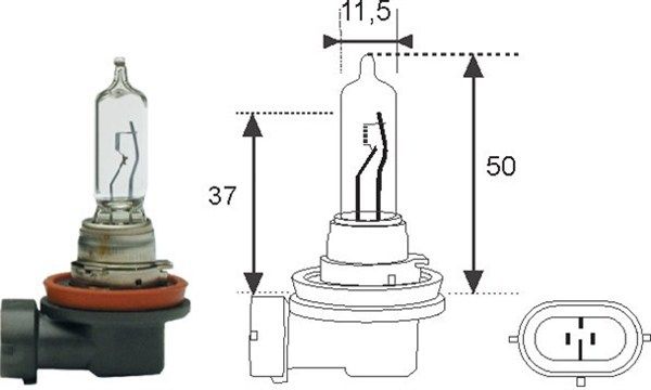 Bec auto pentru far faza lunga MAGNETI MARELLI 002548100000, H9, tensiune 12V, putere 65W, PGJ-19-5