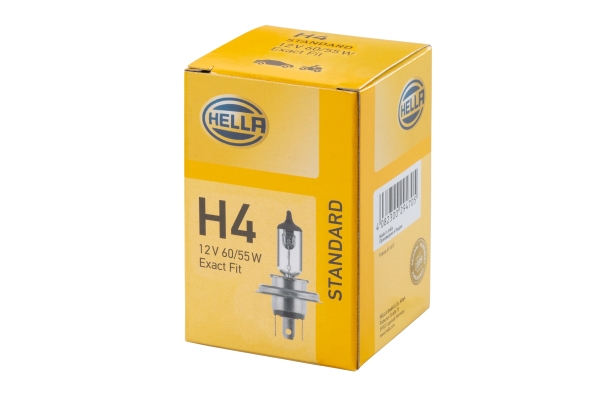 Bec auto pentru far HELLA 8GJ 002 525-131, tip H4, conector P43t-38, putere 60/55W, tensiune 12V