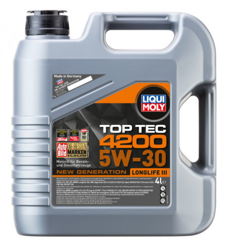 Ulei motor LIQUI MOLY Top Tec 4200 5W30 3715, volum 4 litri, sintetic