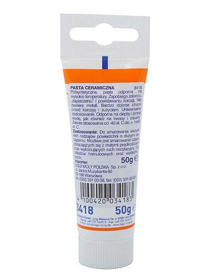 Pasta ceramica pentru lubrifiere LIQUI MOLY 21701/3418, 50 grame, rezistenta la temperaturi intre -40 Celsius si +1400 Celsius