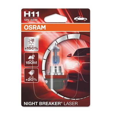 Bec far faza lunga OSRAM Night Breaker Laser Gen2 64211NL-01B, H11, tensiune 12V, putere 55W, soclu PGJ19-2