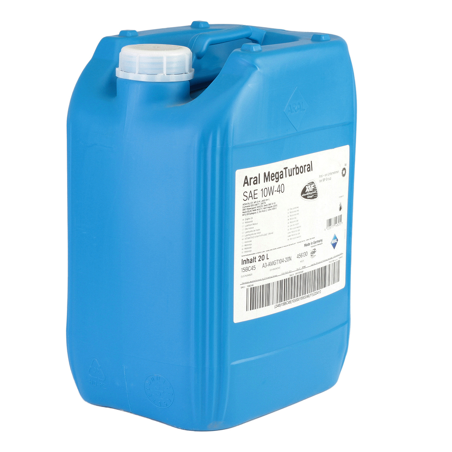 Ulei motor ARAL MegaTurboral 10W40 1554EF, volum 20 litri