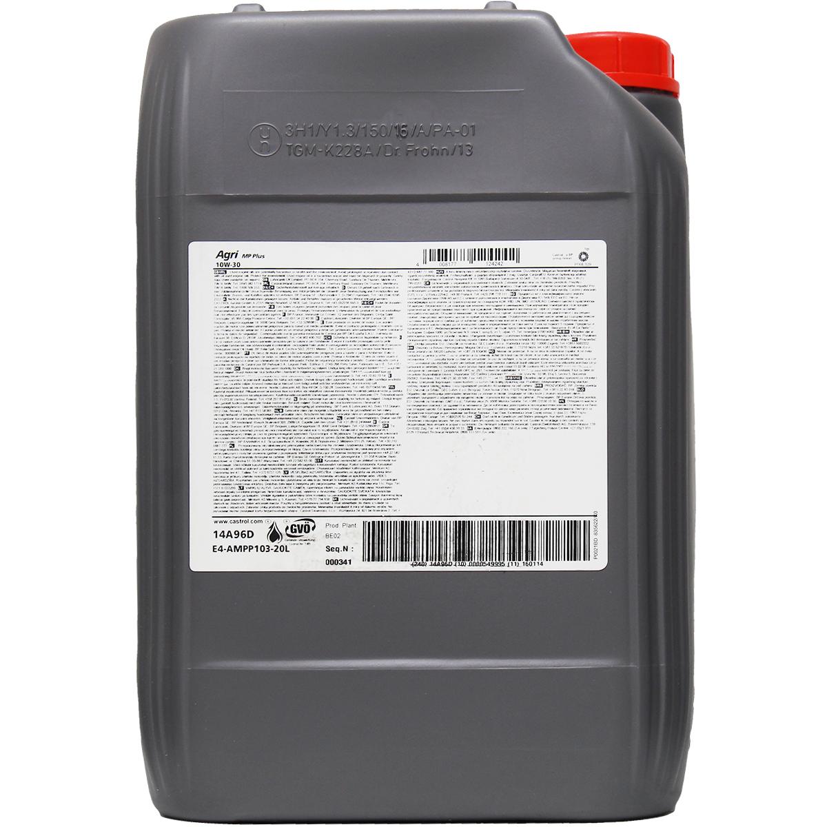 Ulei motor CASTROL TRANSMAX AGRI MP PLUS 10W30 14A96D, volum 20 Iitri