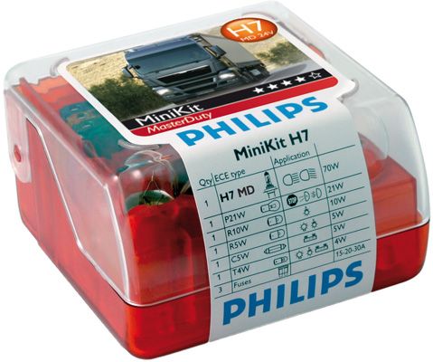 Sortimente becuri camion PHILIPS MiniKit H7 55555SKMDKM, H7, tensiune 24V