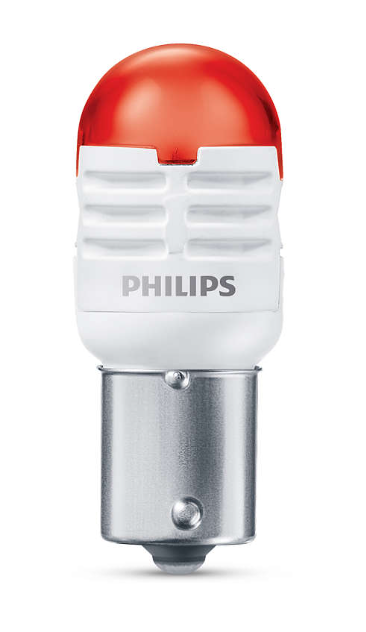 Set 2 becuri LED auto pentru semnalizare PHILIPS Ultinon Pro3000 SI 11498U30RB2, PR21W, soclu BA15S, rosu