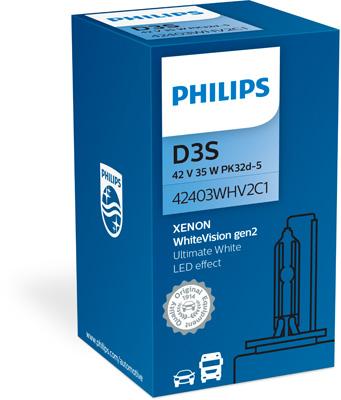 Bec xenon far faza lunga PHILIPS Xenon WhiteVision Gen2 42403WHV2C1, D3S, 42V, 35W, PK32d-5, 5000K