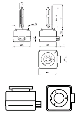 Bec xenon far faza lunga PHILIPS Xenon WhiteVision Gen2 42403WHV2C1, D3S, 42V, 35W, PK32d-5, 5000K
