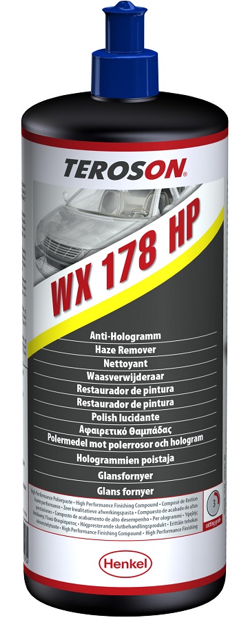 Pasta lustruit vopsea TEROSON WX 178 HP 1954183, volum recipient 1 litru, fara silicon, culoare gri, se foloseste cu hartie abraziva 3000