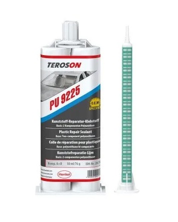 Adeziv bicomponent TEROSON 9225 A+B 267081, 2x25 ml, poliuretanic, gri, pentru elemente caroserie din plastic