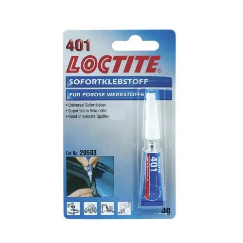 Adeziv rapid universal LOCTITE 401 BC 195904, recipient 3 grame, pentru metal, plastic, lemn, hartie, textil