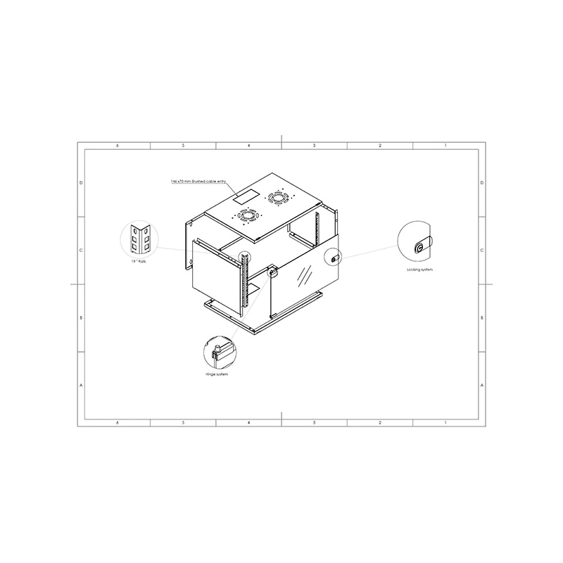 Rack de perete LECHPOL KOM-544009, 9U, 19 inch