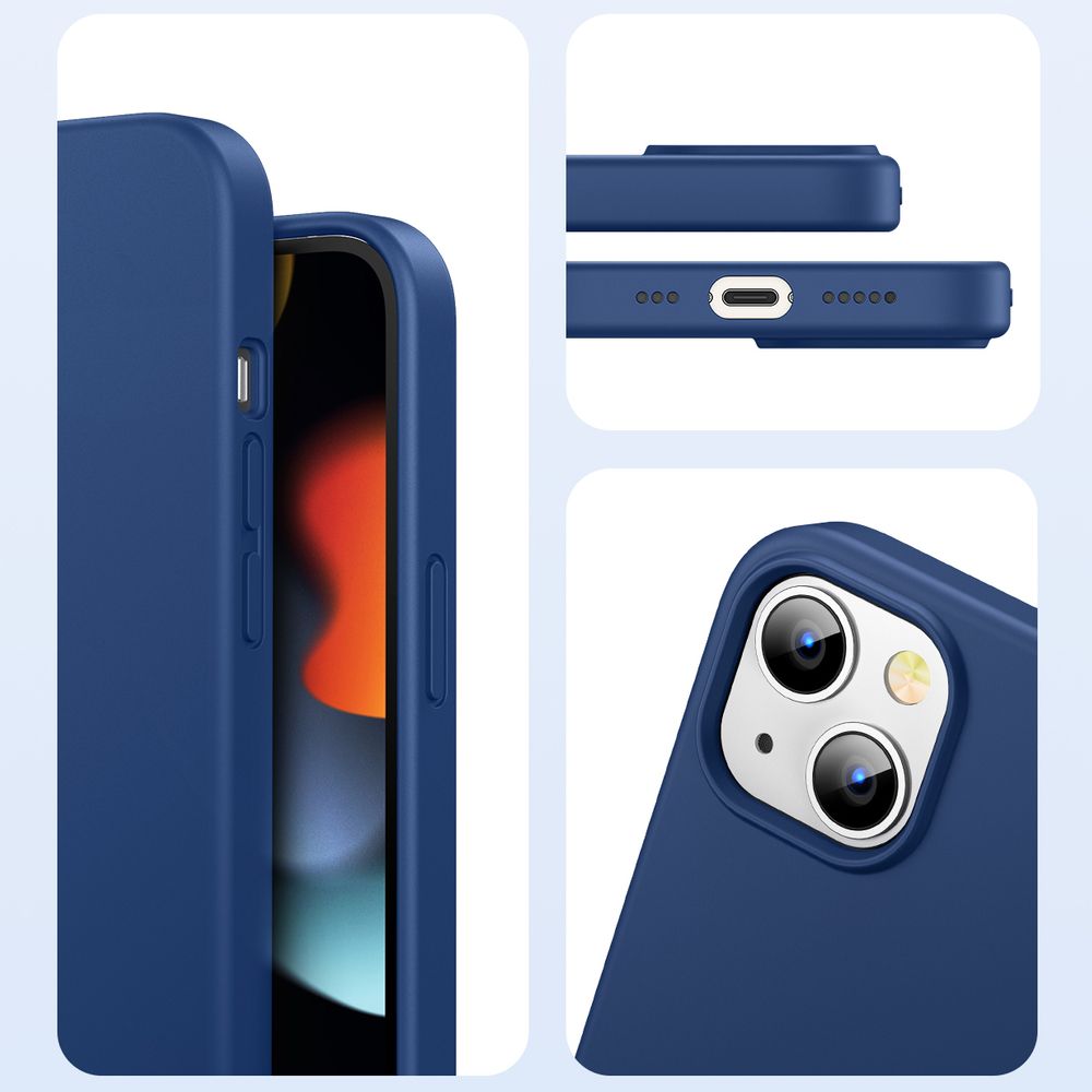 Husa iPhone 13 UGREEN Silicone Soft Flexible Blue UHSSFIXIIIBL, albastru