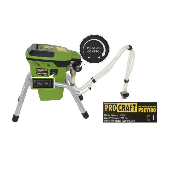 Aparat de vopsit PROCRAFT PSE1100, statie cu turbina 1100 W, 200 bari, universal