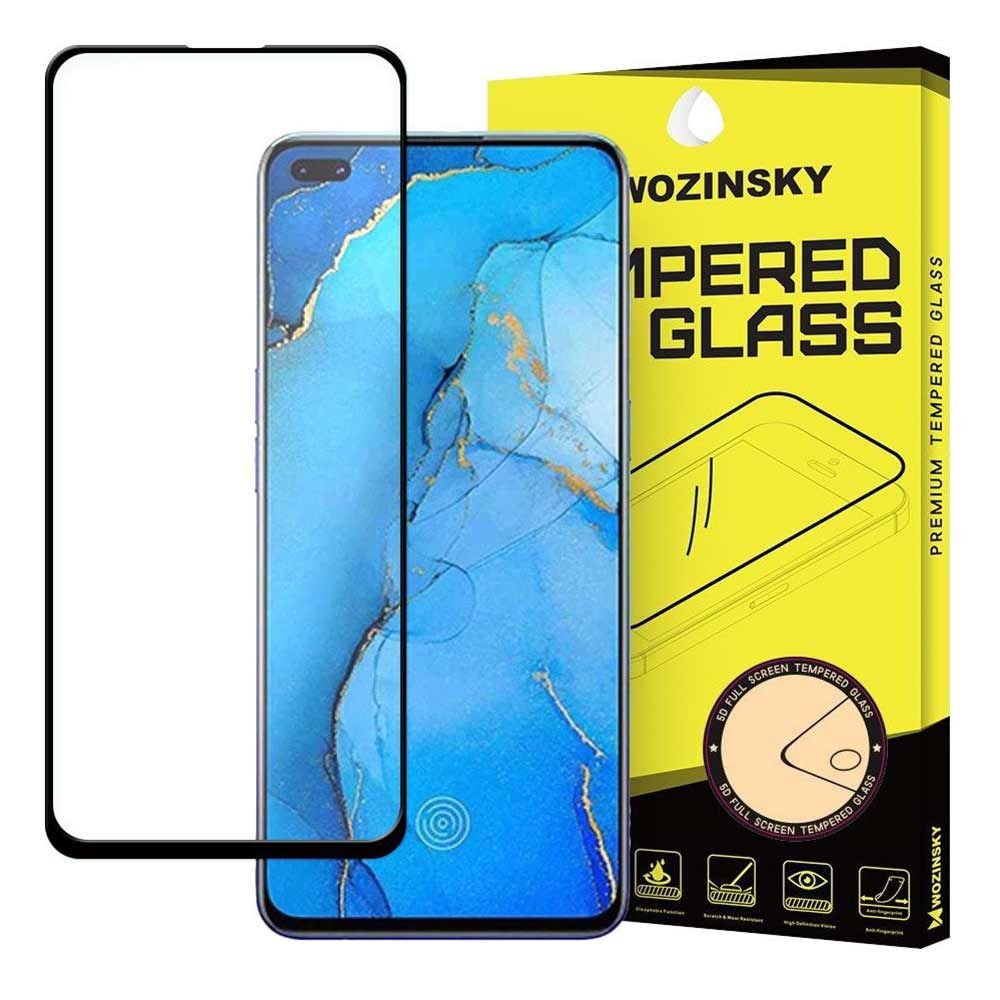 Folie Oppo Reno3 Pro WOZINSKY Tempered Glass Full Glue WFTGFGOR3PN, negru