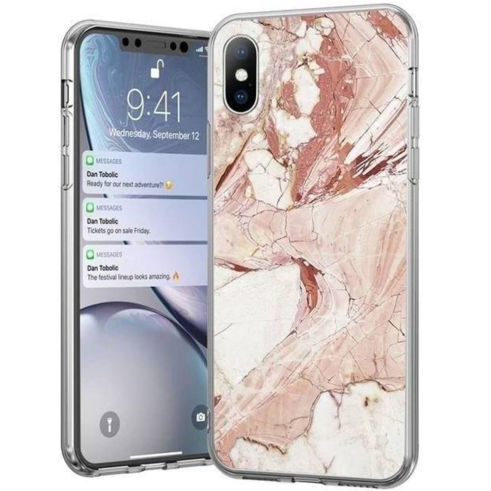 Husa Samsung Galaxy A51 4G WOZINSKY Marble WHMSGA51RZ, ultra slim, roz