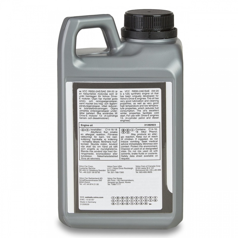 Ulei motor VOLVO VCC-RBS0-2AE 0W20 31392923, volum 1 litru, sintetic, pentru motoare diesel/benzina