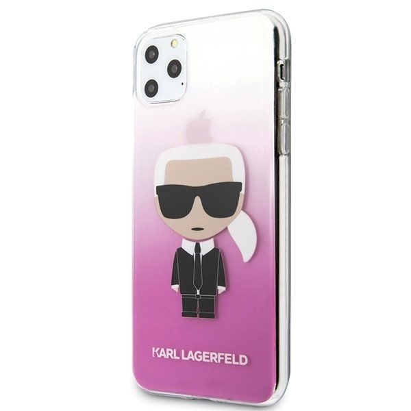 Husa pentru telefon iPhone 11 Pro Max KARL LAGERFELD KLHCN65TRDFKPI, Gradient Ikonik, Roz