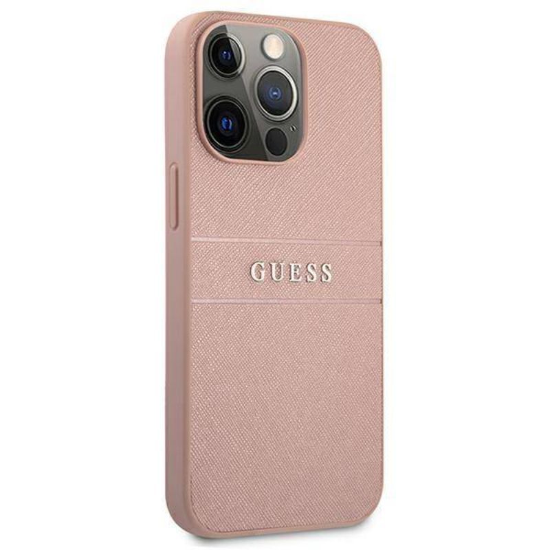 Husa iPhone 13 Pro GUESS PU Leather Saffiano GHPLSIXIIIPR, roz