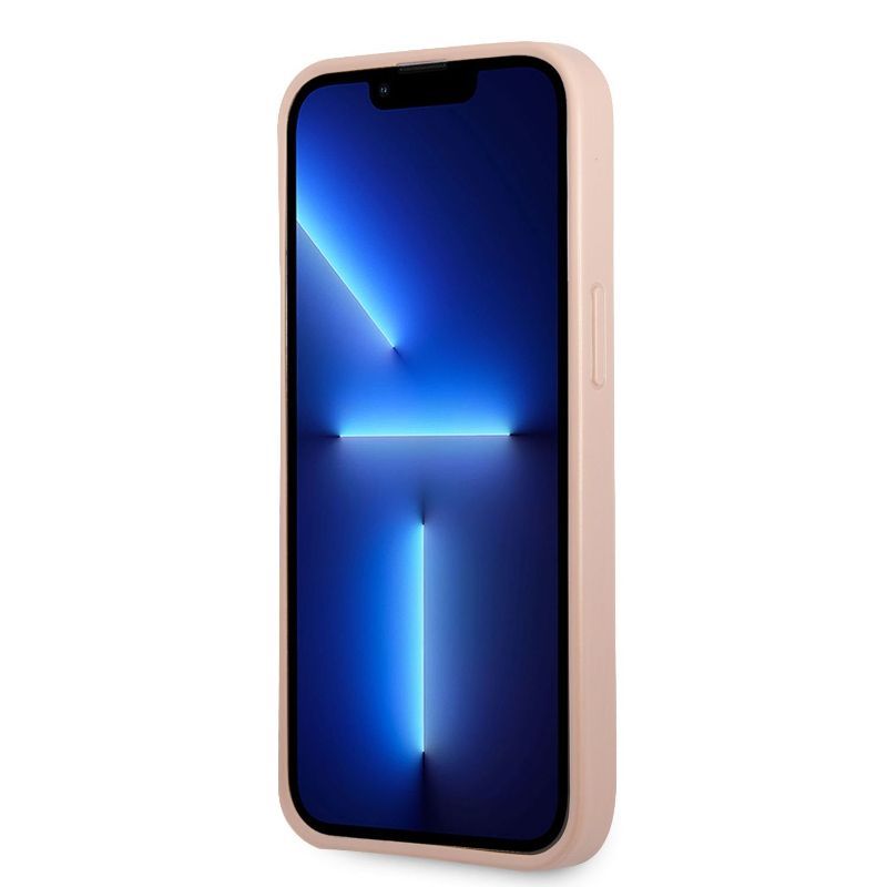 Husa iPhone 13 Pro GUESS Saffiano Double Card GHSDCIXIIIPR, roz