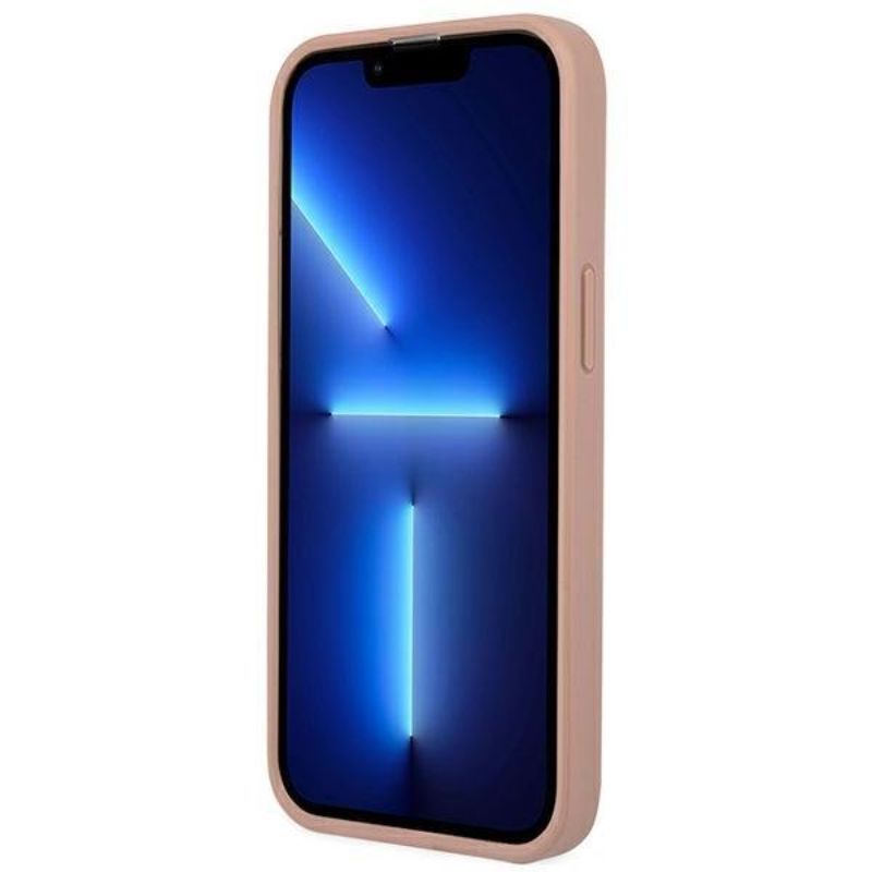 Husa iPhone 13 Pro GUESS PU Saffiano Triangle GHPSTIXIIIPR, roz
