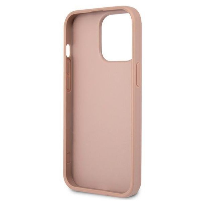 Husa iPhone 13 Pro GUESS PU Saffiano Triangle GHPSTIXIIIPR, roz
