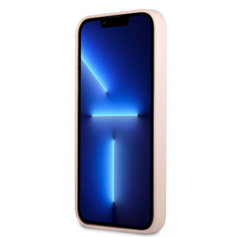 Husa iPhone 13 Pro GUESS Silicon Line Triangle GUHCP13LSLTGP, roz